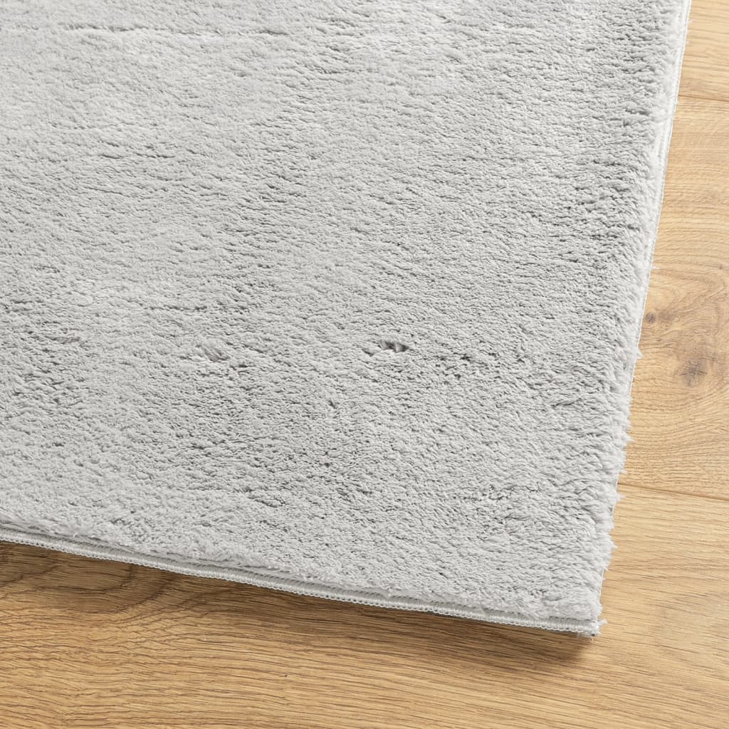 vidaXL Teppich HUARTE Kurzflor Weich und Waschbar Grau 160x160 cm