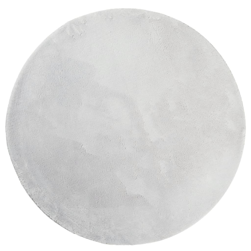 vidaXL Teppich HUARTE Kurzflor Weich und Waschbar Grau Ø 80 cm