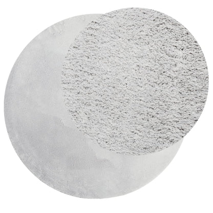 Teppich HUARTE Kurzflor Weich und Waschbar Grau Ø 100 cm