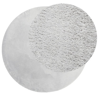 vidaXL Tapis HUARTE à poils courts doux et lavable gris Ø 120 cm
