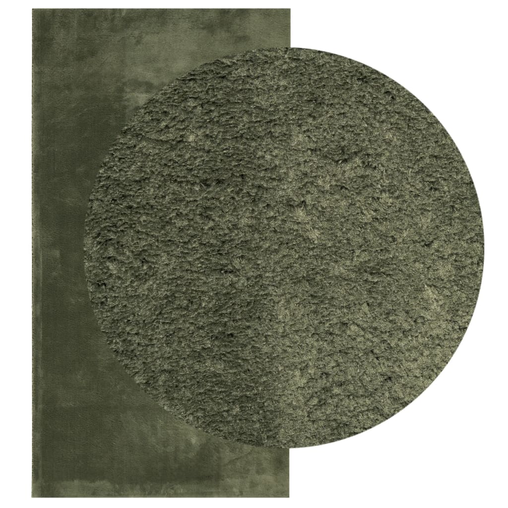 vidaXL Tapis HUARTE à poils courts doux et lavable vert forêt 60x110 cm