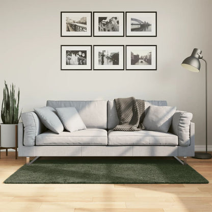 vidaXL Tapis HUARTE à poils courts, doux et lavable vert forêt 80x150 cm