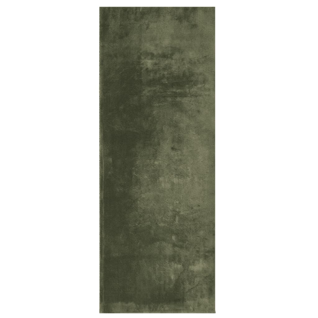 vidaXL Tapis HUARTE à poils courts doux et lavable vert forêt 80x200 cm