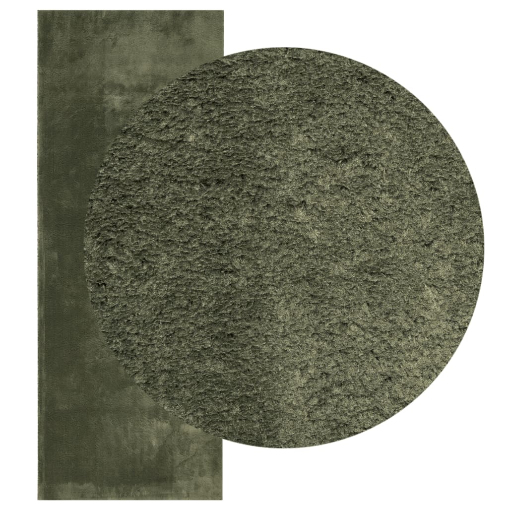 vidaXL Tapis HUARTE à poils courts doux et lavable vert forêt 80x200 cm