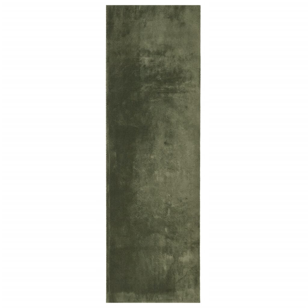 vidaXL Tapis HUARTE à poils courts, doux et lavable vert forêt 80x250 cm