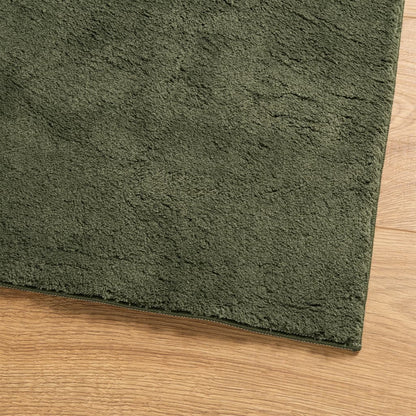 vidaXL Tapis HUARTE à poils courts, doux et lavable vert forêt 80x250 cm