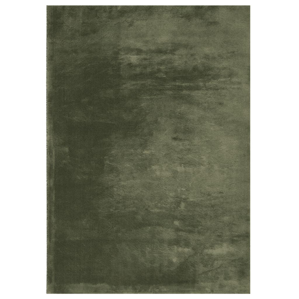 vidaXL Tapis HUARTE à poils courts, doux et lavable, vert forêt 120x170 cm