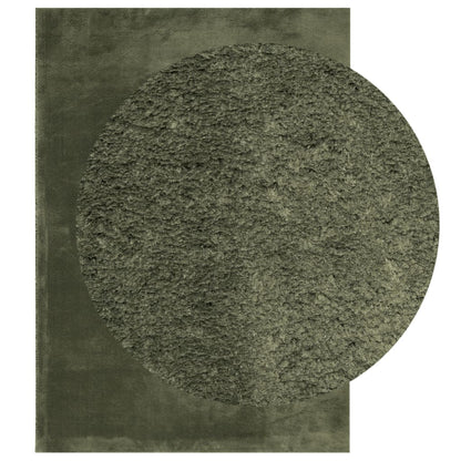 vidaXL Teppich HUARTE Kurzflor Weich und Waschbar Waldgrün 140x200 cm