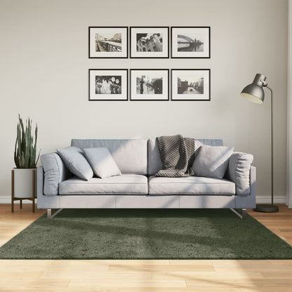 vidaXL Tapis HUARTE à poils courts doux et lavable vert forêt 160x160 cm