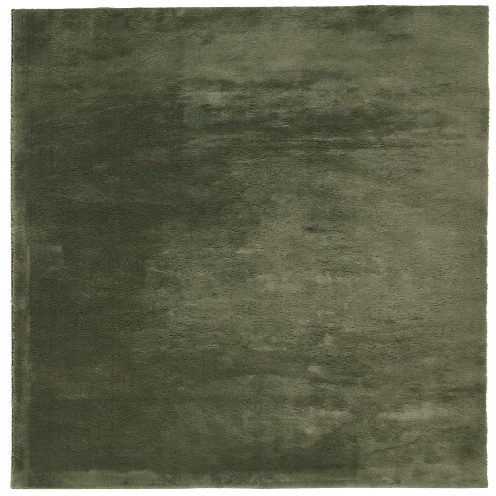 vidaXL Tapis HUARTE à poils courts, doux et lavable, vert forêt 200x200 cm