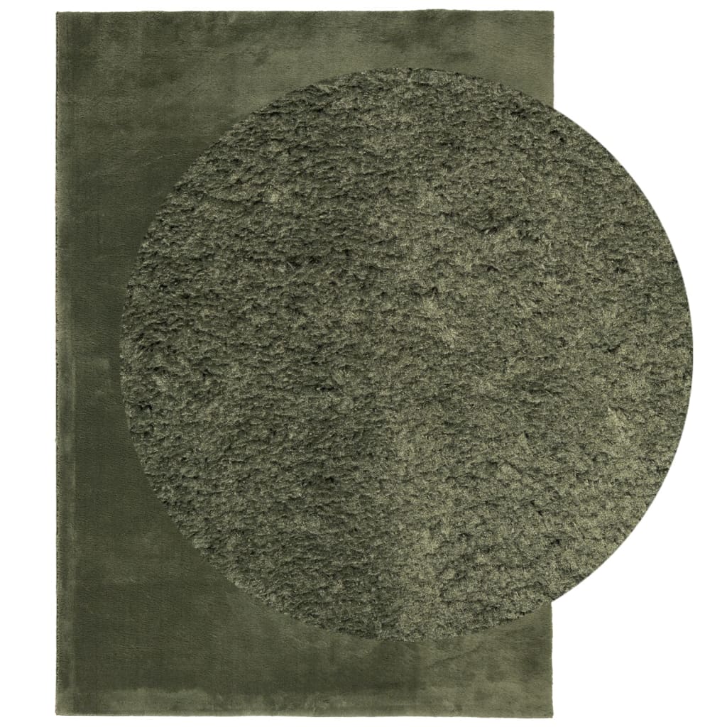 vidaXL Tapis HUARTE à poils courts, doux et lavable, vert forêt 200x280 cm