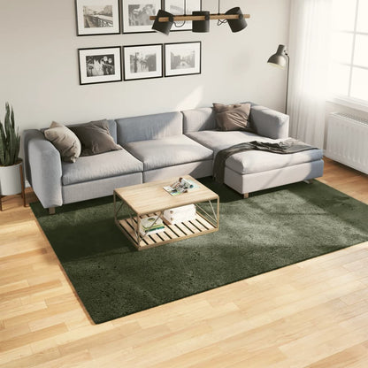 vidaXL Tapis HUARTE à poils courts, doux et lavable, vert forêt 200x280 cm