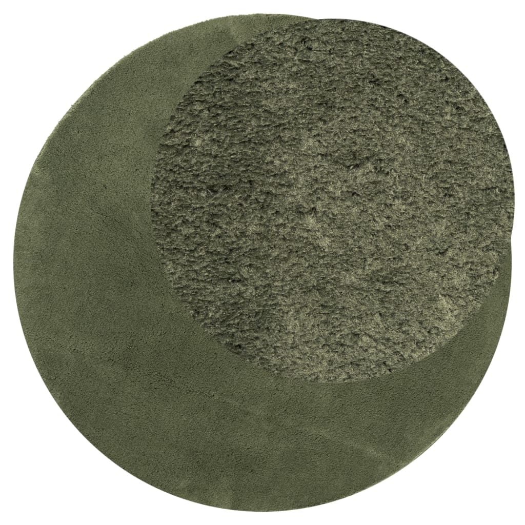 vidaXL Tapis HUARTE à poils courts, doux et lavable vert forêt Ø 80 cm