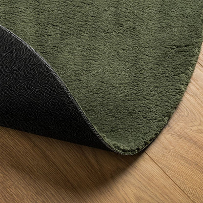 vidaXL Tapis HUARTE à poils courts, doux et lavable, Vert Forêt Ø 120 cm