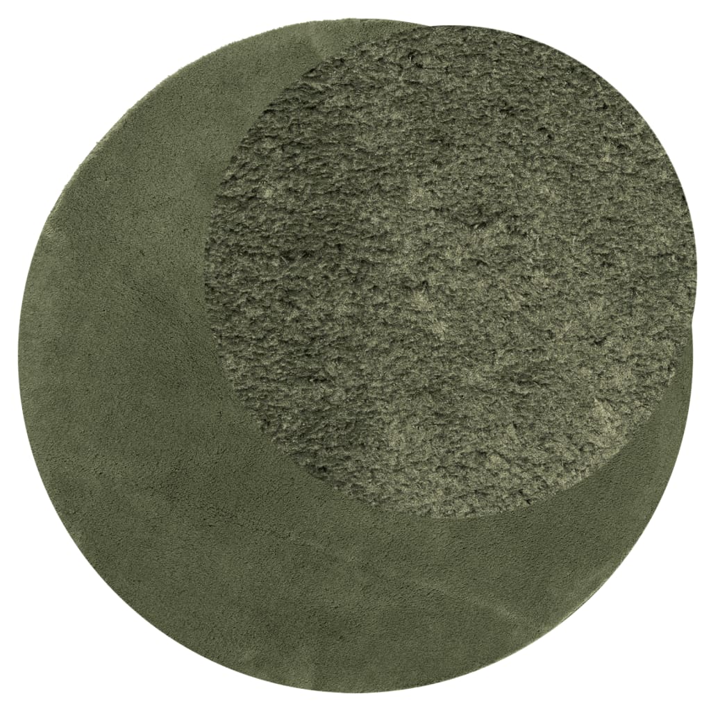 vidaXL Teppich HUARTE Kurzflor Weich und Waschbar Waldgrün Ø 160 cm