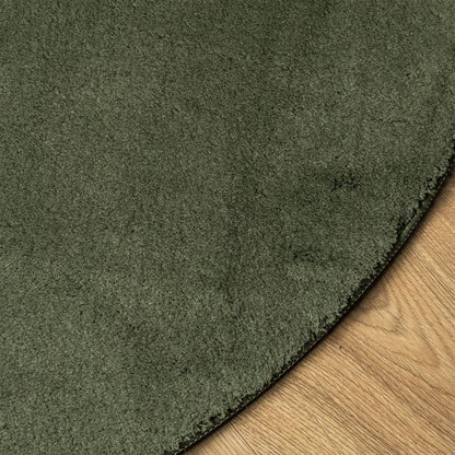 vidaXL Teppich HUARTE Kurzflor Weich und Waschbar Waldgrün Ø 160 cm