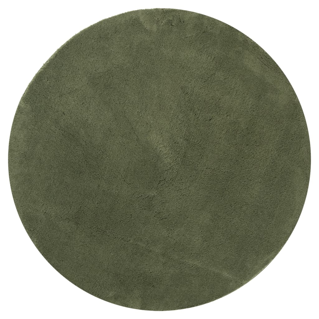vidaXL Teppich HUARTE Kurzflor Weich und Waschbar Waldgrün Ø 200 cm