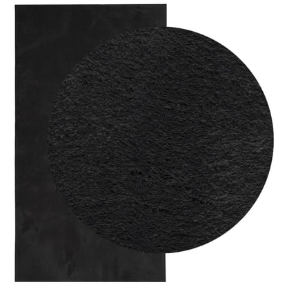 vidaXL Teppich HUARTE Kurzflor Weich und Waschbar Schwarz 60x110 cm