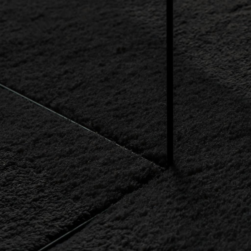 vidaXL Teppich HUARTE Kurzflor Weich und Waschbar Schwarz 60x110 cm