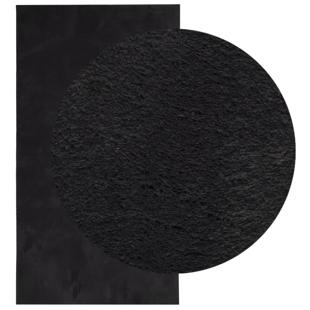 vidaXL Tapis HUARTE à poils courts, doux et lavable, noir 80x150 cm