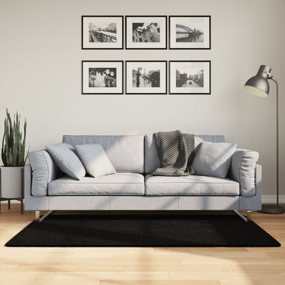 vidaXL Tapis HUARTE à poils courts, doux et lavable, noir 80x150 cm