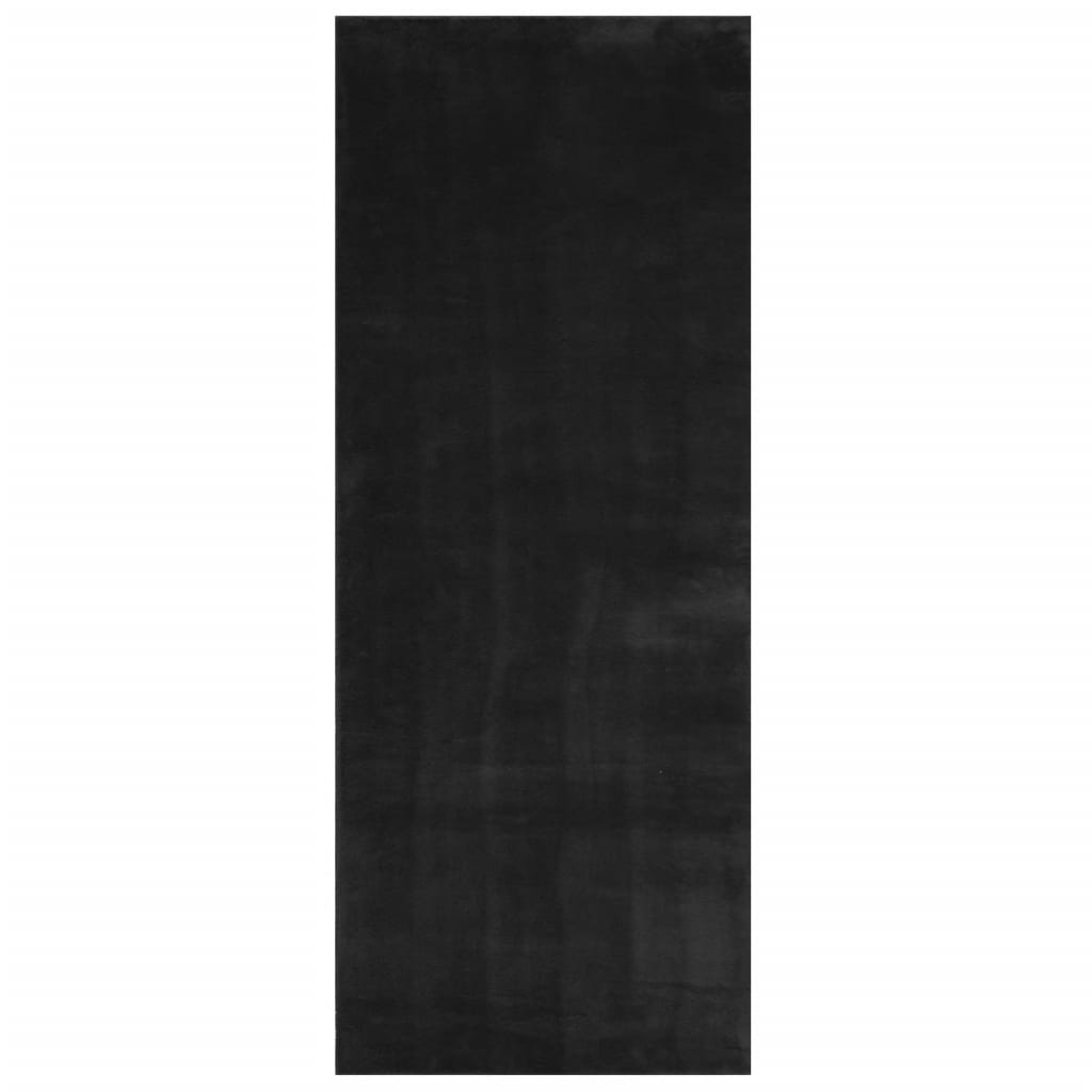 vidaXL Tapis HUARTE à poils courts, doux et lavable, noir 80x200 cm