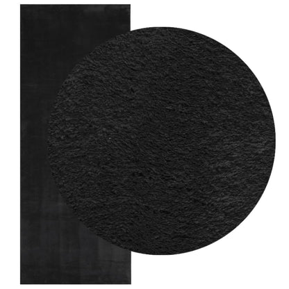 vidaXL Tapis HUARTE à poils courts, doux et lavable, noir 80x200 cm