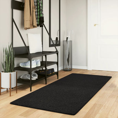 vidaXL Tapis HUARTE à poils courts, doux et lavable, noir 80x200 cm