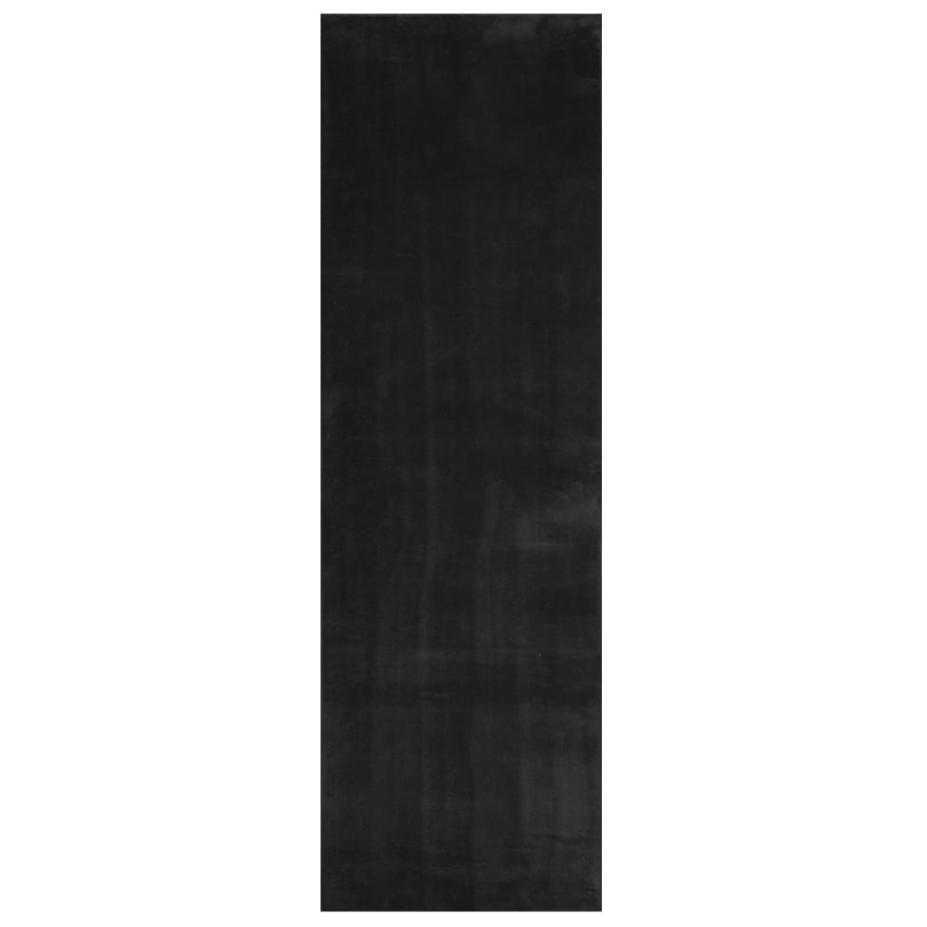 vidaXL Teppich HUARTE Kurzflor Weich und Waschbar Schwarz 80x250 cm