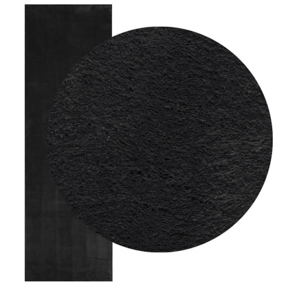 vidaXL Teppich HUARTE Kurzflor Weich und Waschbar Schwarz 80x250 cm