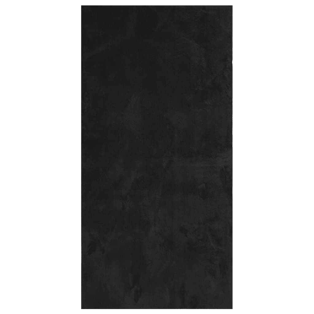 vidaXL Tapis HUARTE à poils courts doux et lavable Noir 100x200 cm
