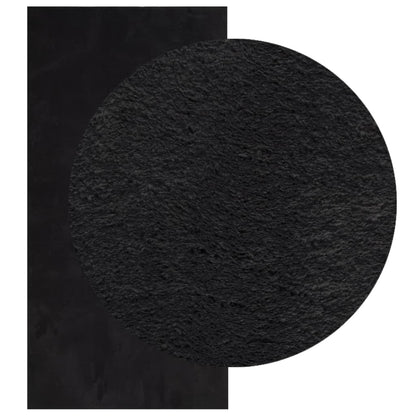 vidaXL Tapis HUARTE à poils courts doux et lavable Noir 100x200 cm