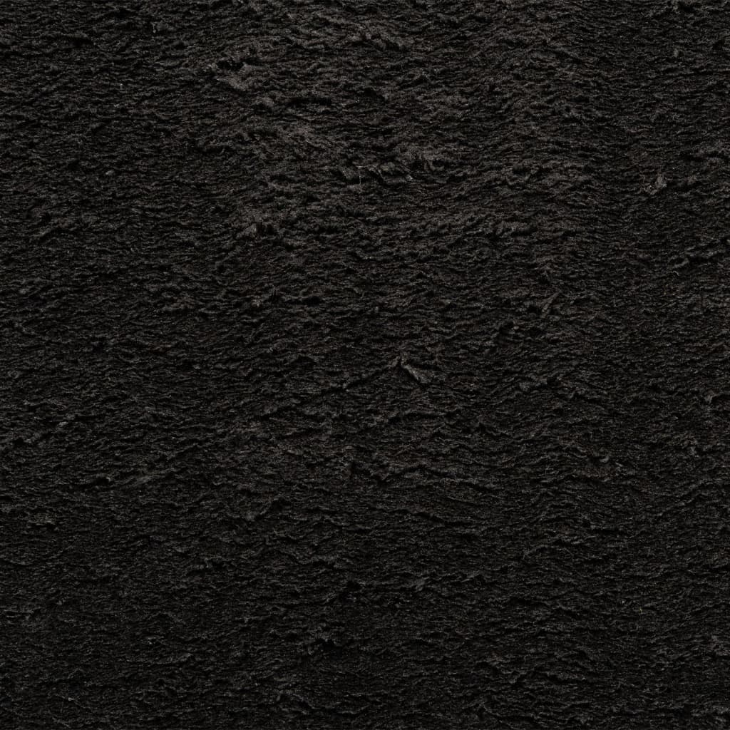 vidaXL Teppich HUARTE Kurzflor Weich und Waschbar Schwarz 120x120 cm