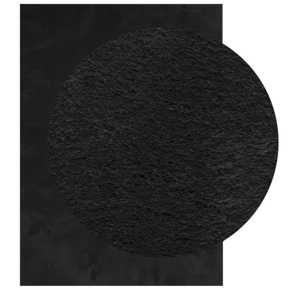 vidaXL Tapis HUARTE à poils courts, doux et lavable, noir 120x170 cm