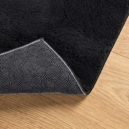 vidaXL Tapis HUARTE à poils courts doux et lavable Noir 140x200 cm