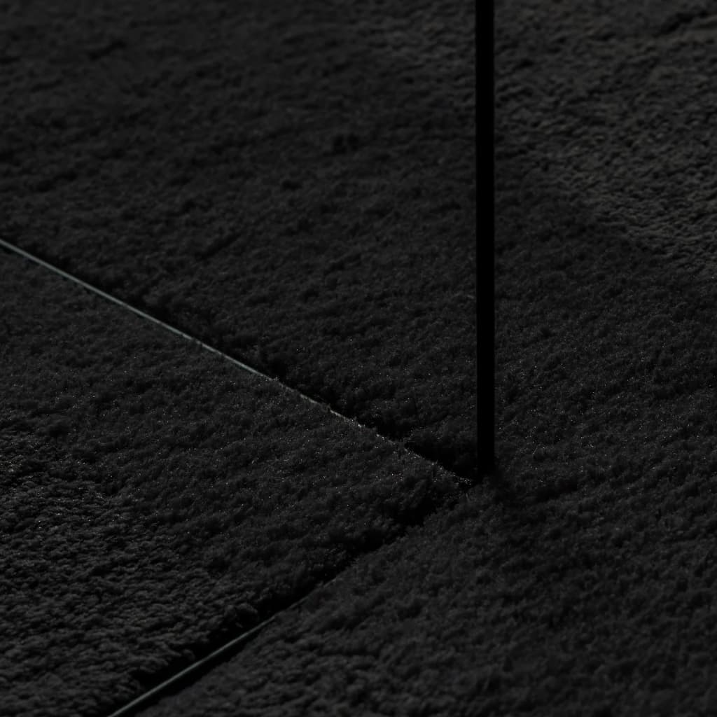 vidaXL Tapis HUARTE à poils courts doux et lavable Noir 140x200 cm