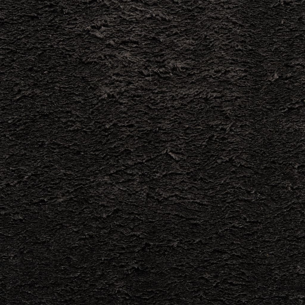 vidaXL Tapis HUARTE à poils courts doux et lavable Noir 140x200 cm
