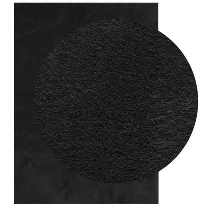 vidaXL Tapis HUARTE à poils courts, doux et lavable, noir 160x230 cm