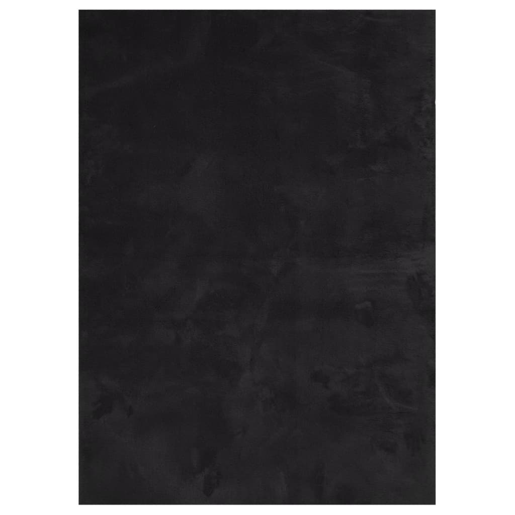 vidaXL Tapis HUARTE à poils courts, doux et lavable Noir 200x280 cm
