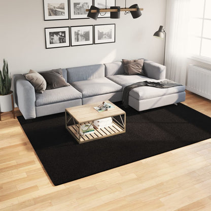 vidaXL Tapis HUARTE à poils courts, doux et lavable Noir 200x280 cm