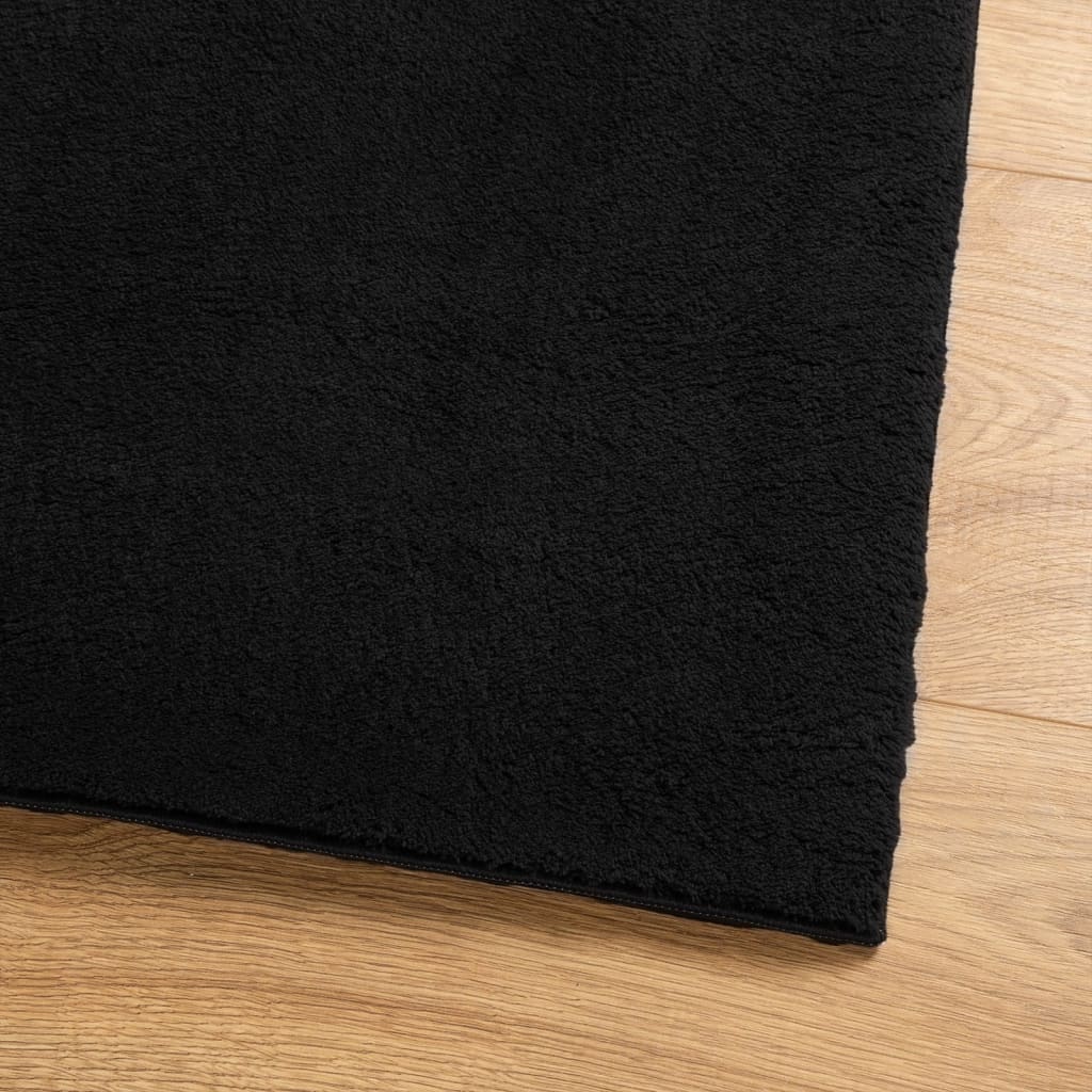 vidaXL Tapis HUARTE à poils ras doux et lavable noir 240x340 cm