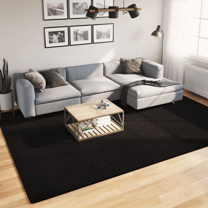 vidaXL Tapis HUARTE à poils ras doux et lavable noir 240x340 cm