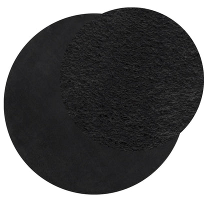vidaXL Teppich HUARTE Kurzflor Weich und Waschbar Schwarz Ø 100 cm