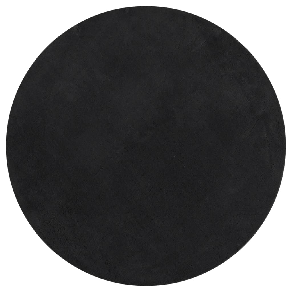 vidaXL Tapis HUARTE à poils courts, doux et lavable Noir Ø 120 cm