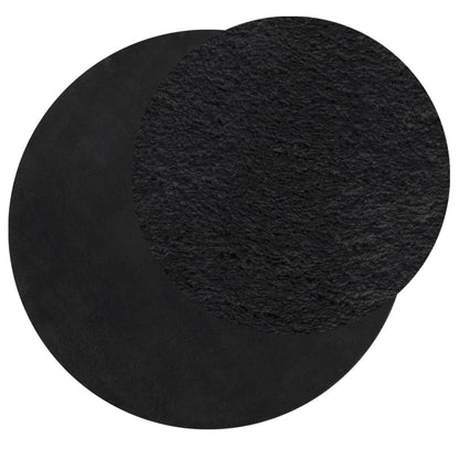 vidaXL Tapis HUARTE à poils courts, doux et lavable Noir Ø 120 cm