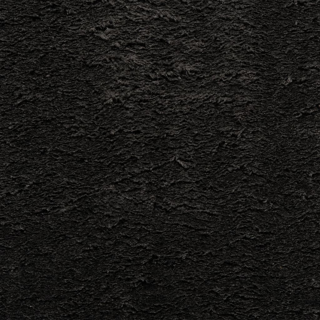 vidaXL Tapis HUARTE à poils courts, doux et lavable Noir Ø 120 cm