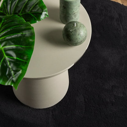 vidaXL Tapis HUARTE à poils ras doux et lavable Noir Ø 160 cm