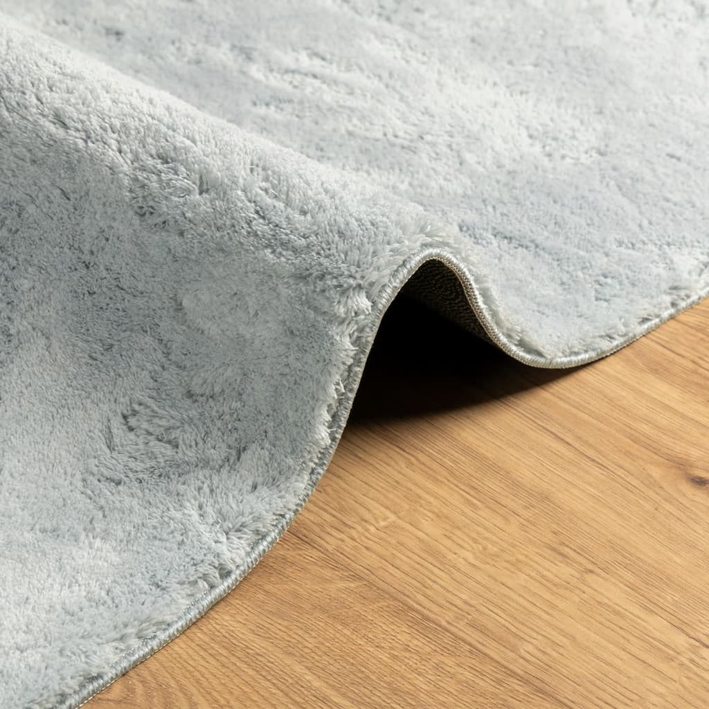 vidaXL Tapis HUARTE à poils courts, doux et lavable bleu 240x240 cm