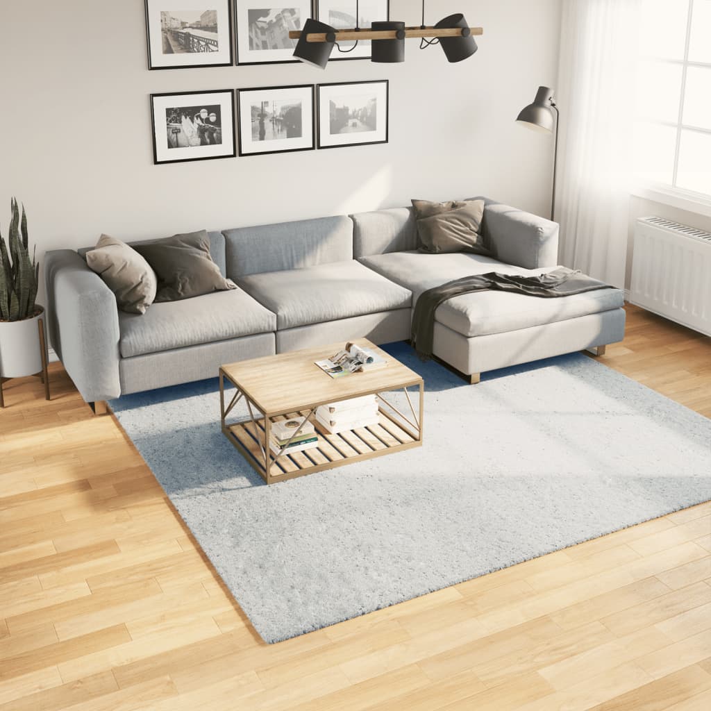 vidaXL Tapis HUARTE à poils courts, doux et lavable bleu 240x240 cm