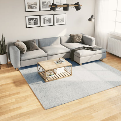 vidaXL Tapis HUARTE à poils courts, doux et lavable bleu 240x240 cm